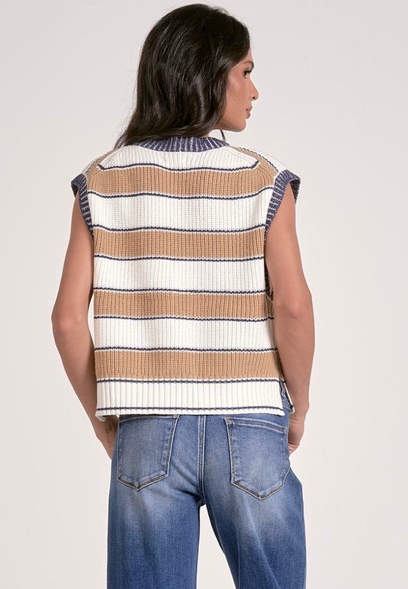 VEST DEEP CAMEL STRIPE