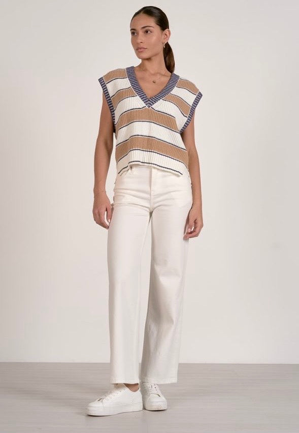 VEST DEEP CAMEL STRIPE