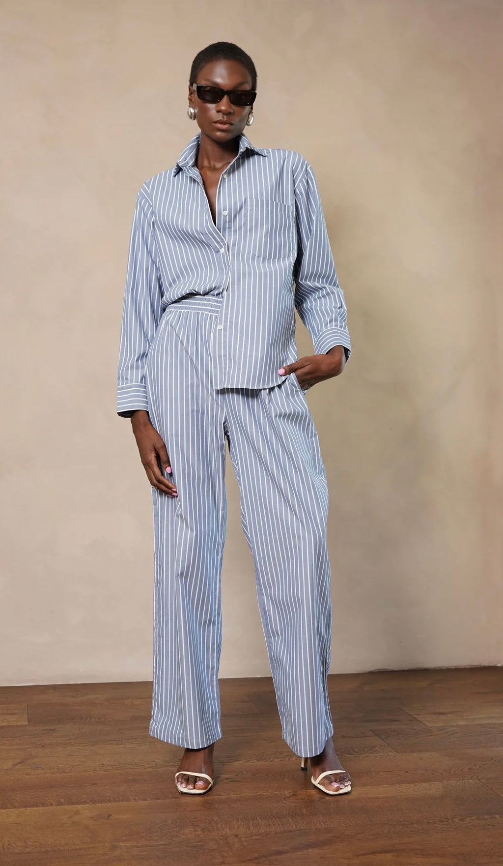 INES PANTS BLUE/WHITHE