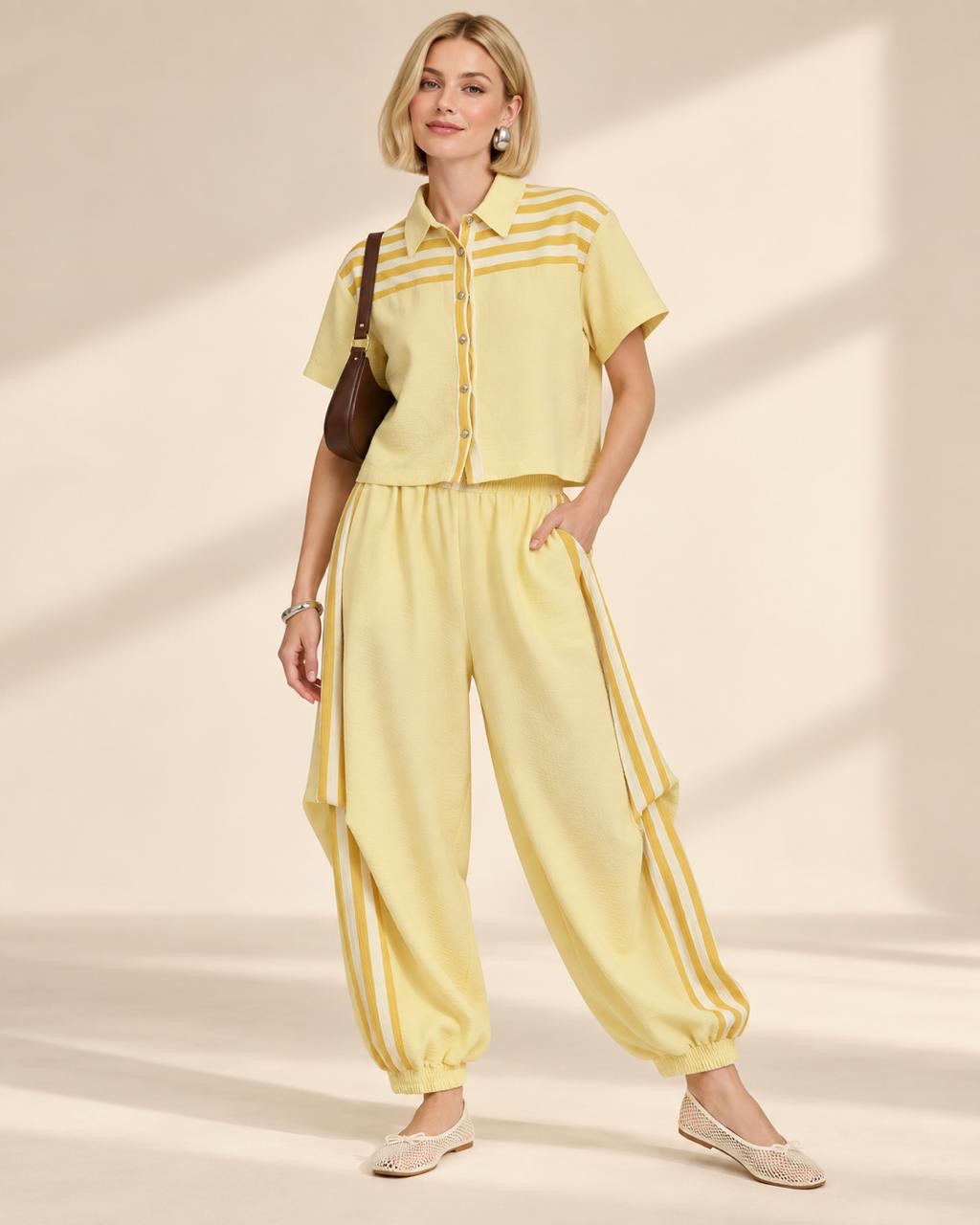 Conjunto amarillo manga corta