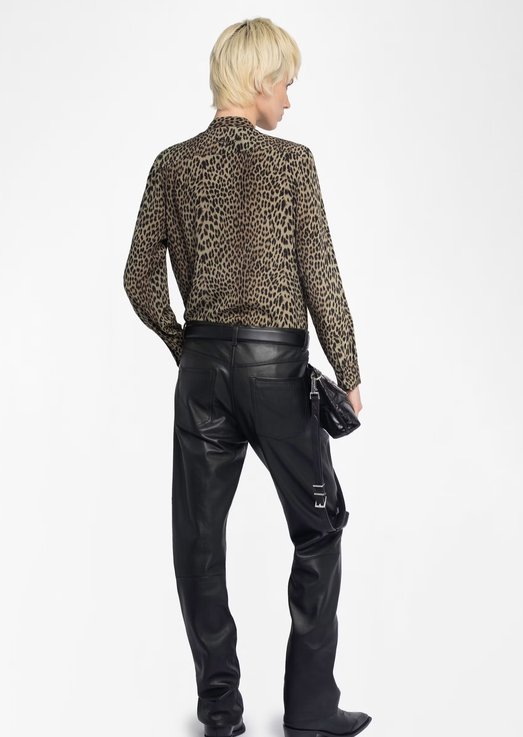 TULBA SATIN SHIRT LEOPARD PRINT