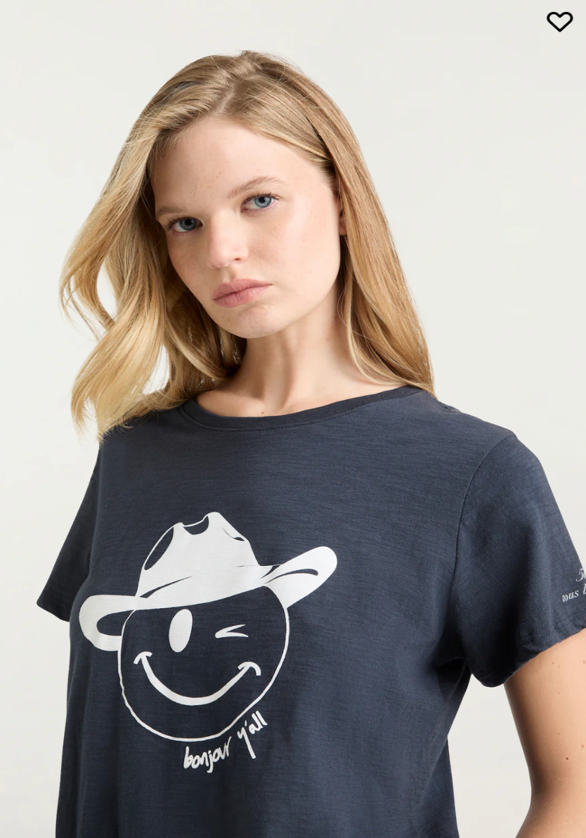 BONJOUR Y'ALL SMILEY TEE