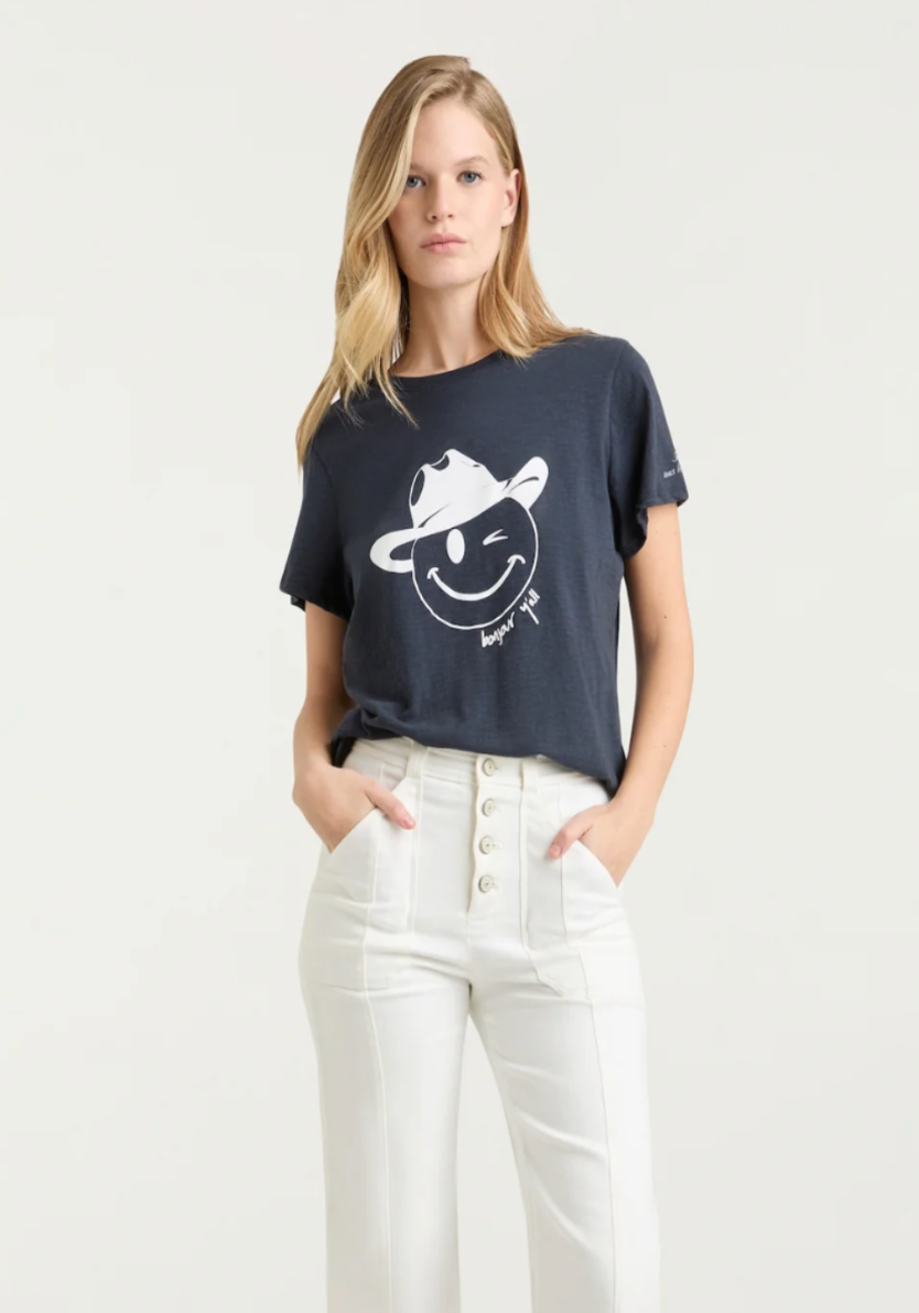 BONJOUR Y'ALL SMILEY TEE