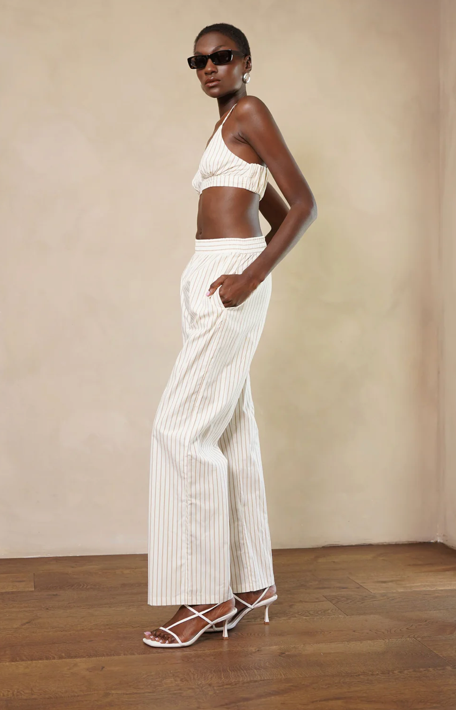 INES PANTS - IVORY/CAMEL