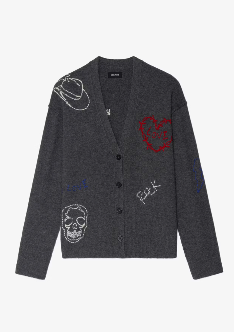 MIRKAZ CASHMERE GRAY CARDIGAN