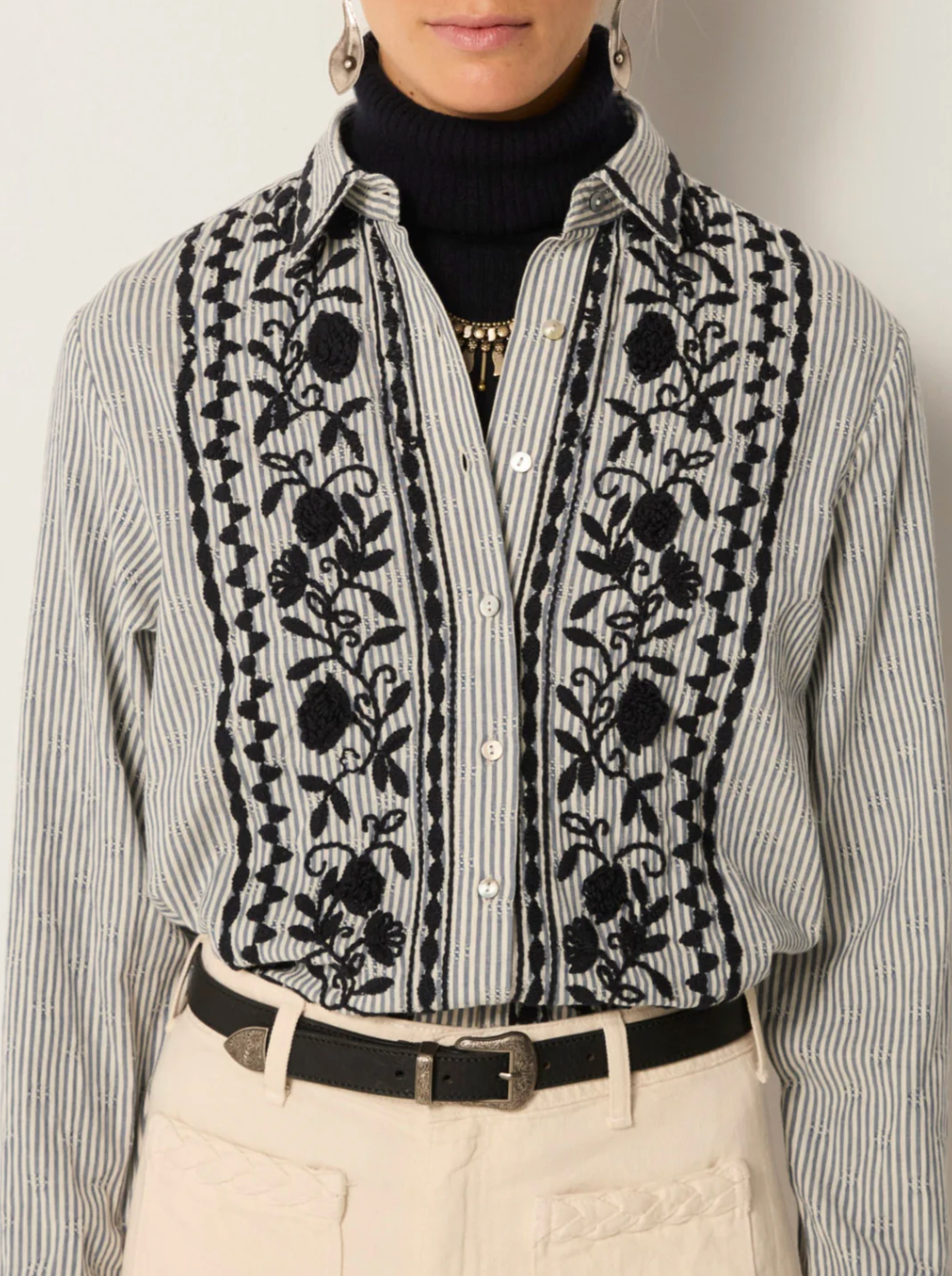 AMANDA BLOUSE - LABERYNTH AZZURRO