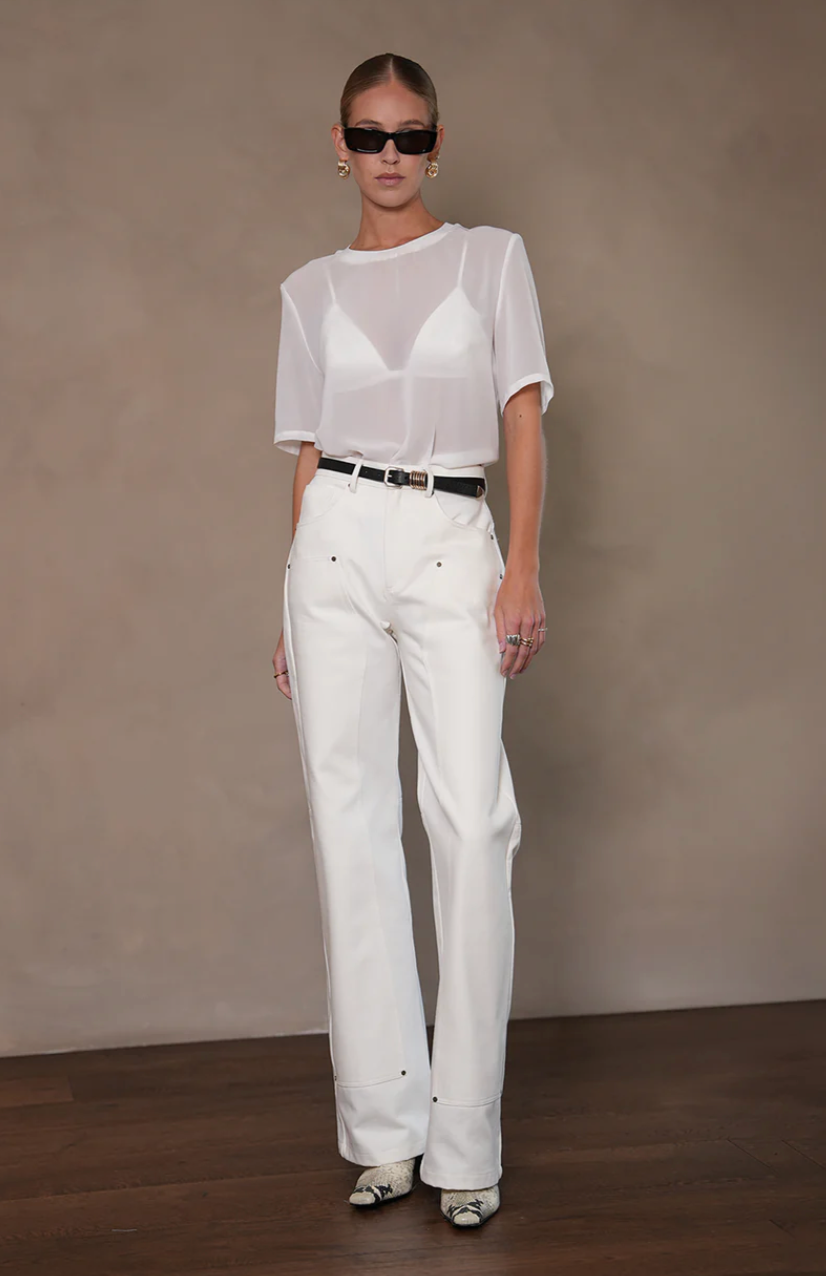 LARA WHITE DENIM PANT