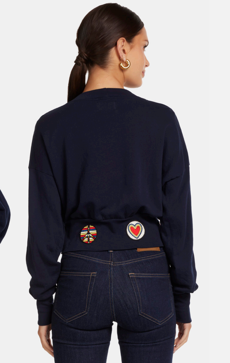 CROP CARDIGAN HIPPIE PATCHES