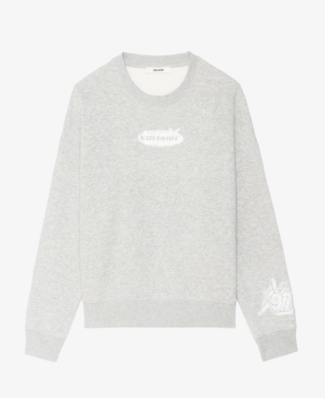 GRAY MIRA SWEATSHIRT WITH RHINESTONES