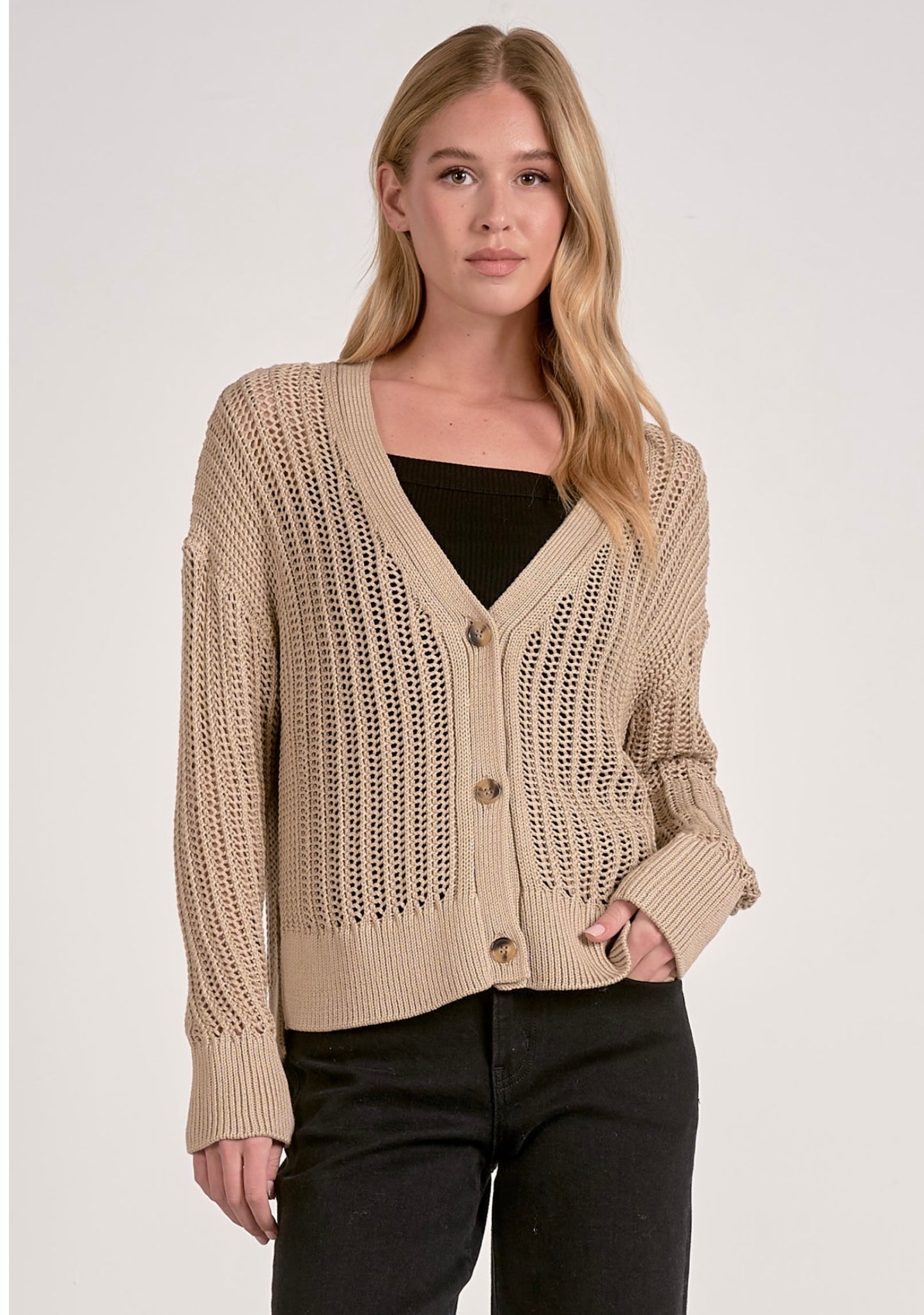SWEATER CARDIGAN OPEN KNIT
