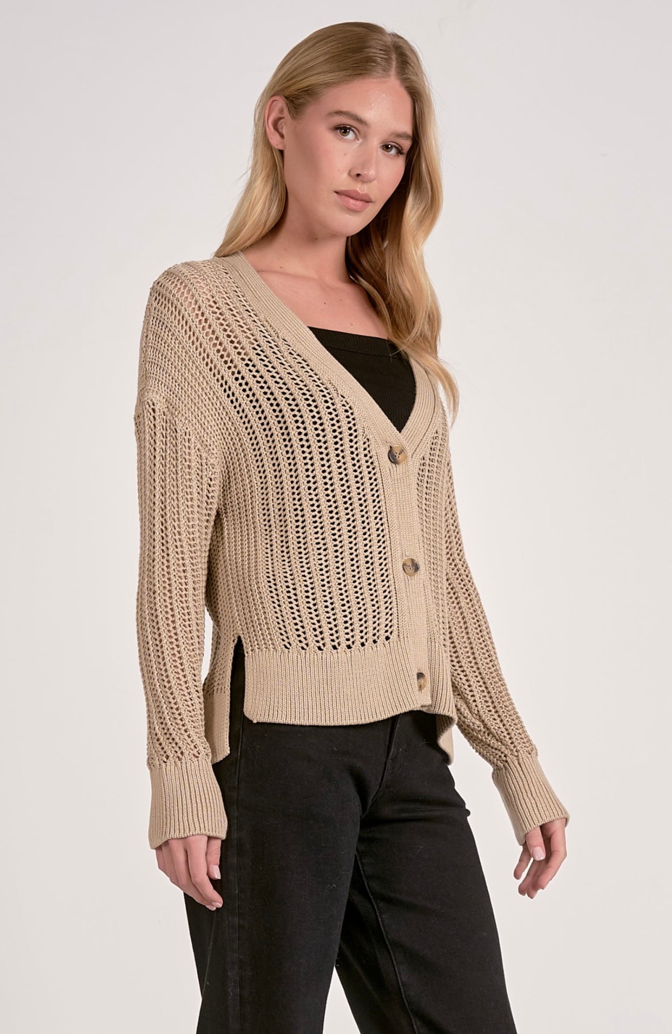 SWEATER CARDIGAN OPEN KNIT