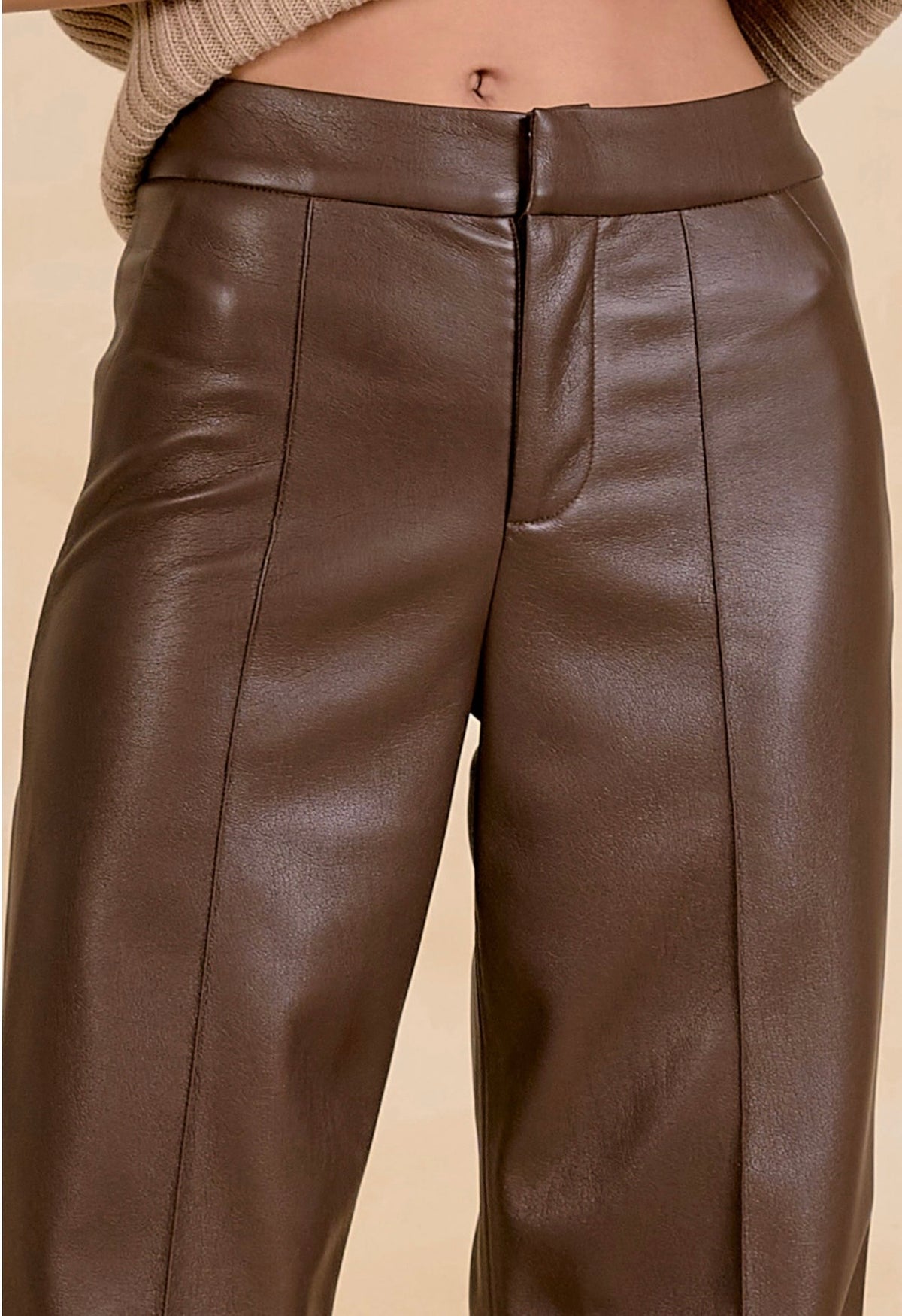 Pants HighW Brown