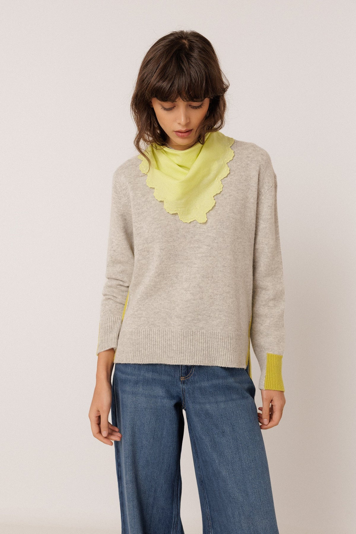 Fluorescent- Detail Sweater With Cashmere