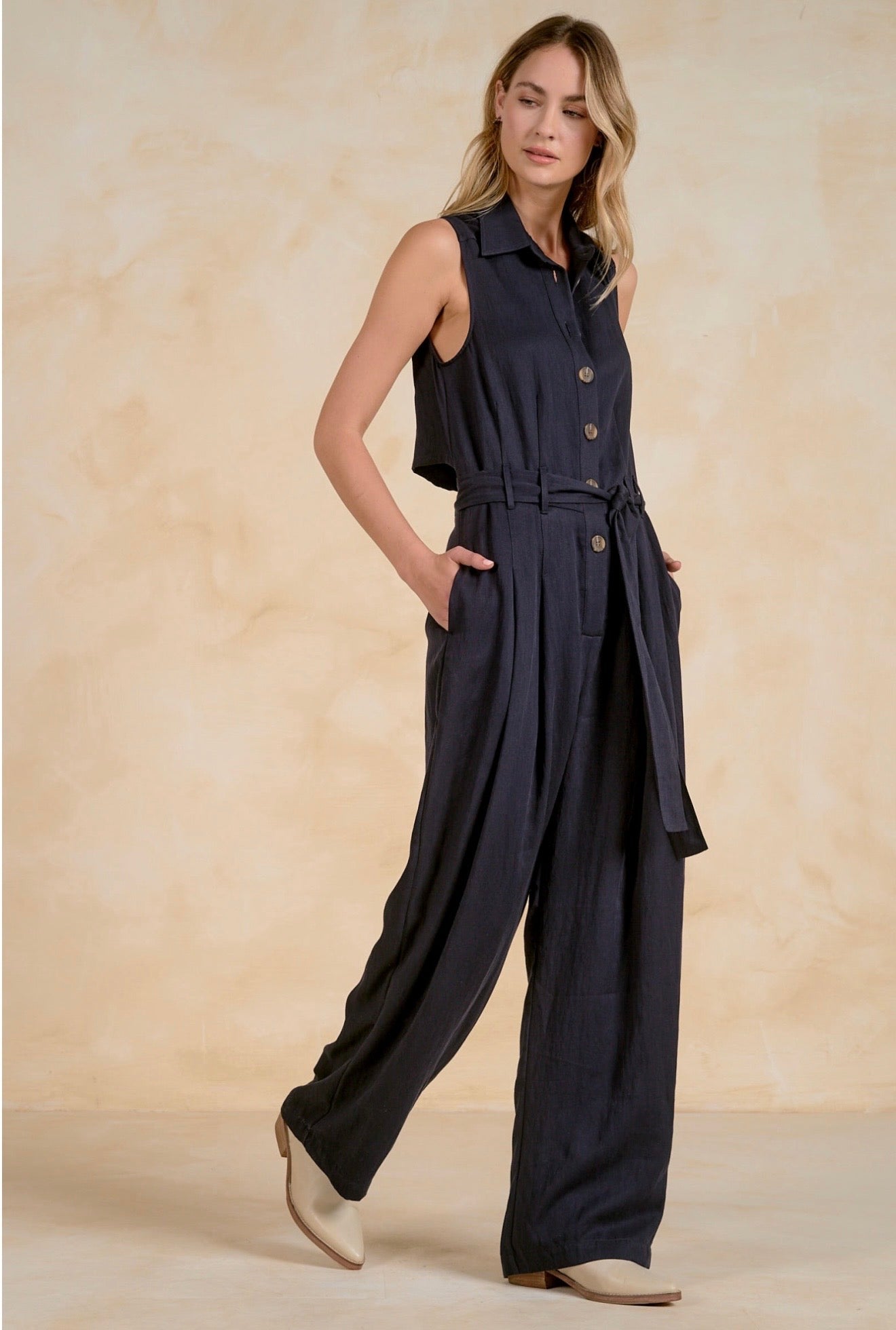 Jumpsuit Slvless Button
