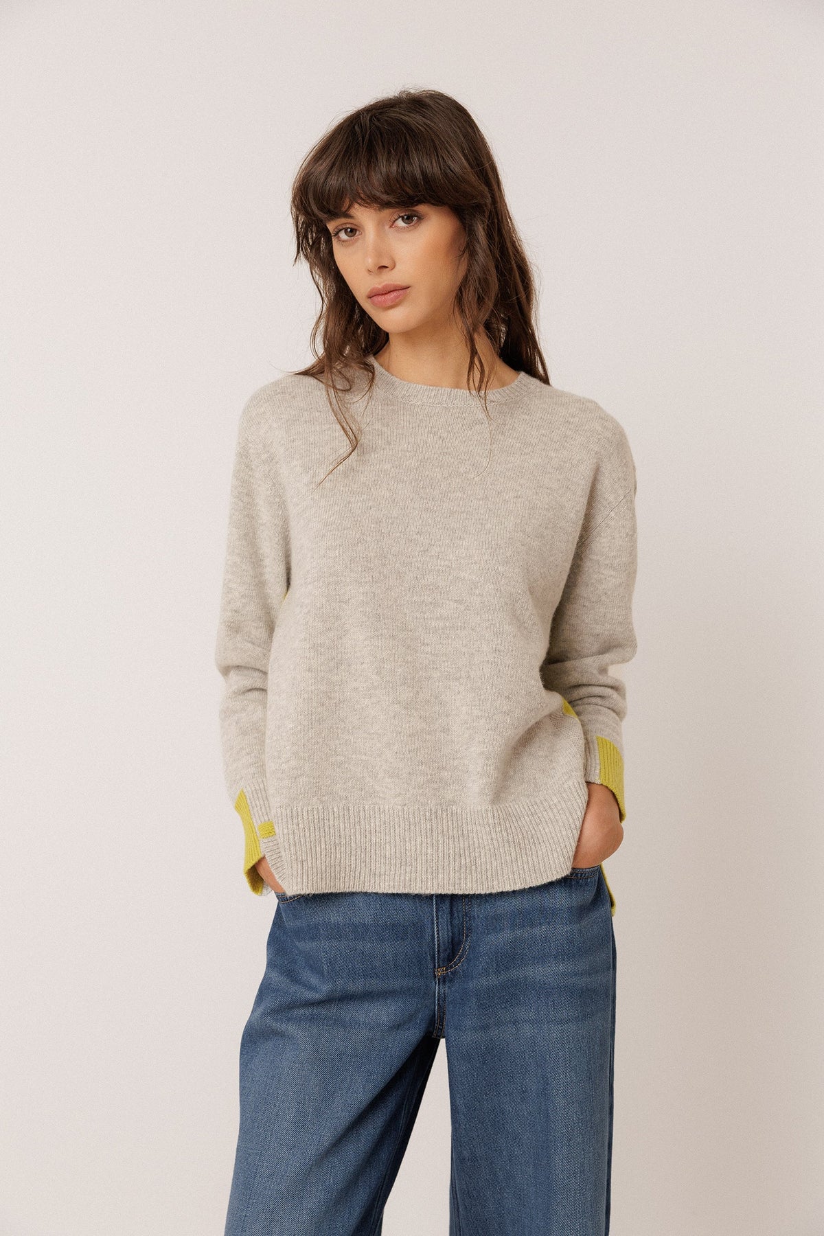 Fluorescent- Detail Sweater With Cashmere