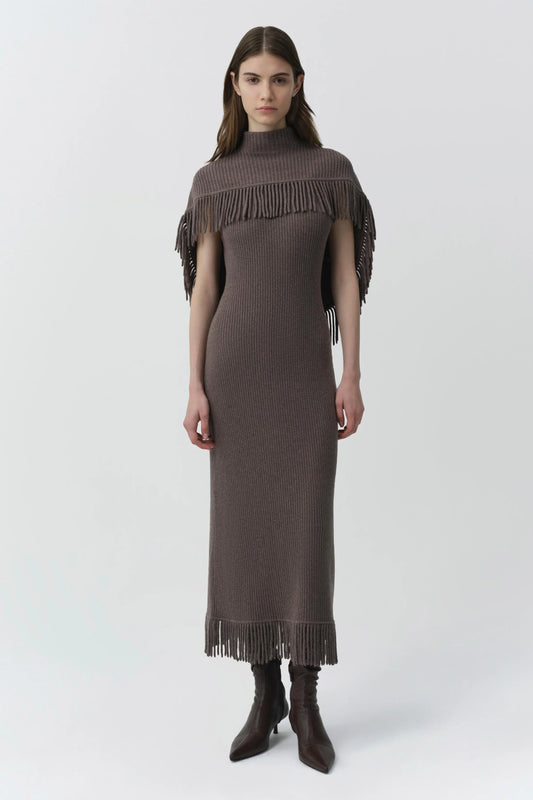 Jordan Knit Fringe Midi Dress