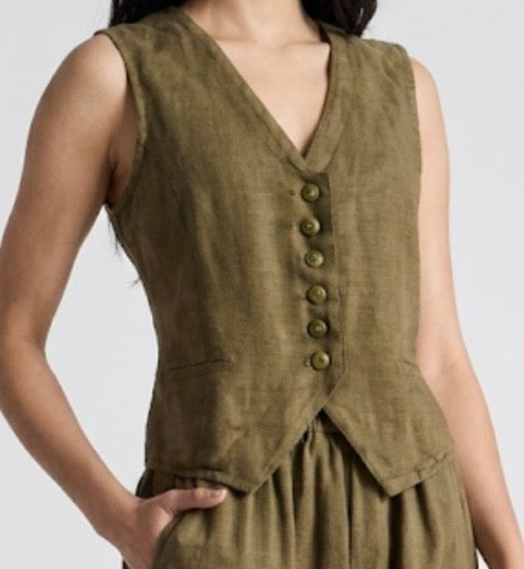 Vest Button Olive