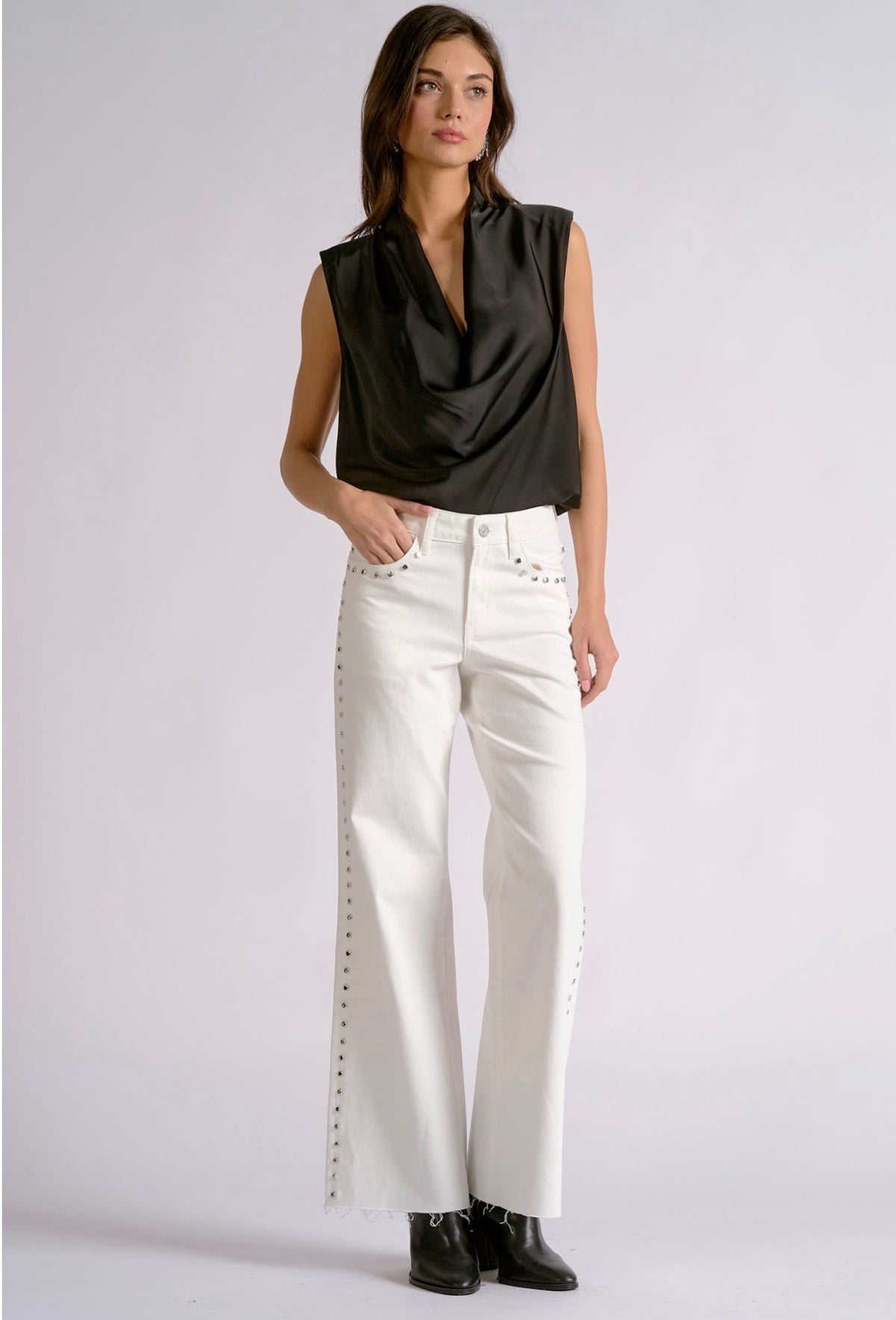 Studs White Jeans