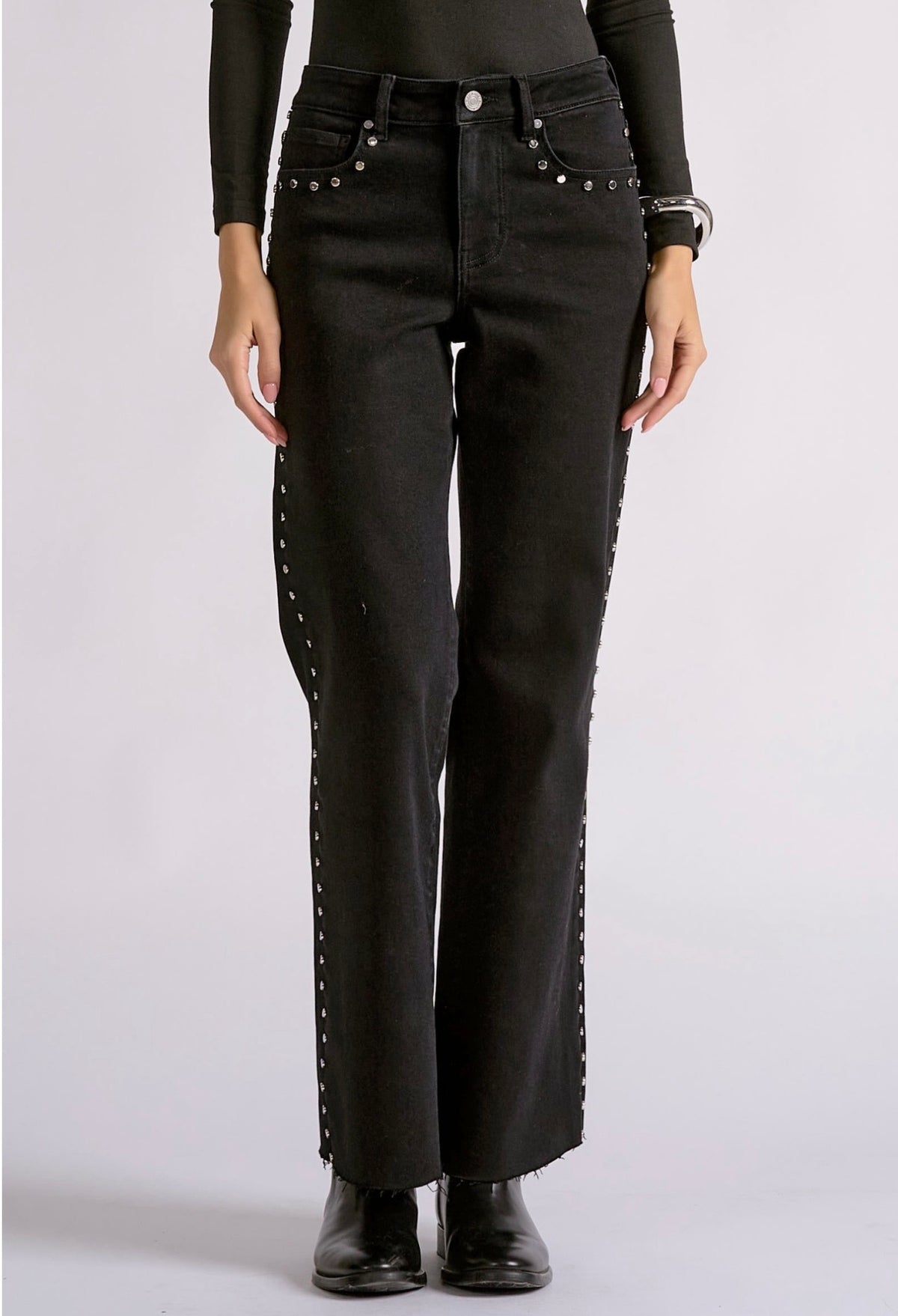 Studs Black Jeans
