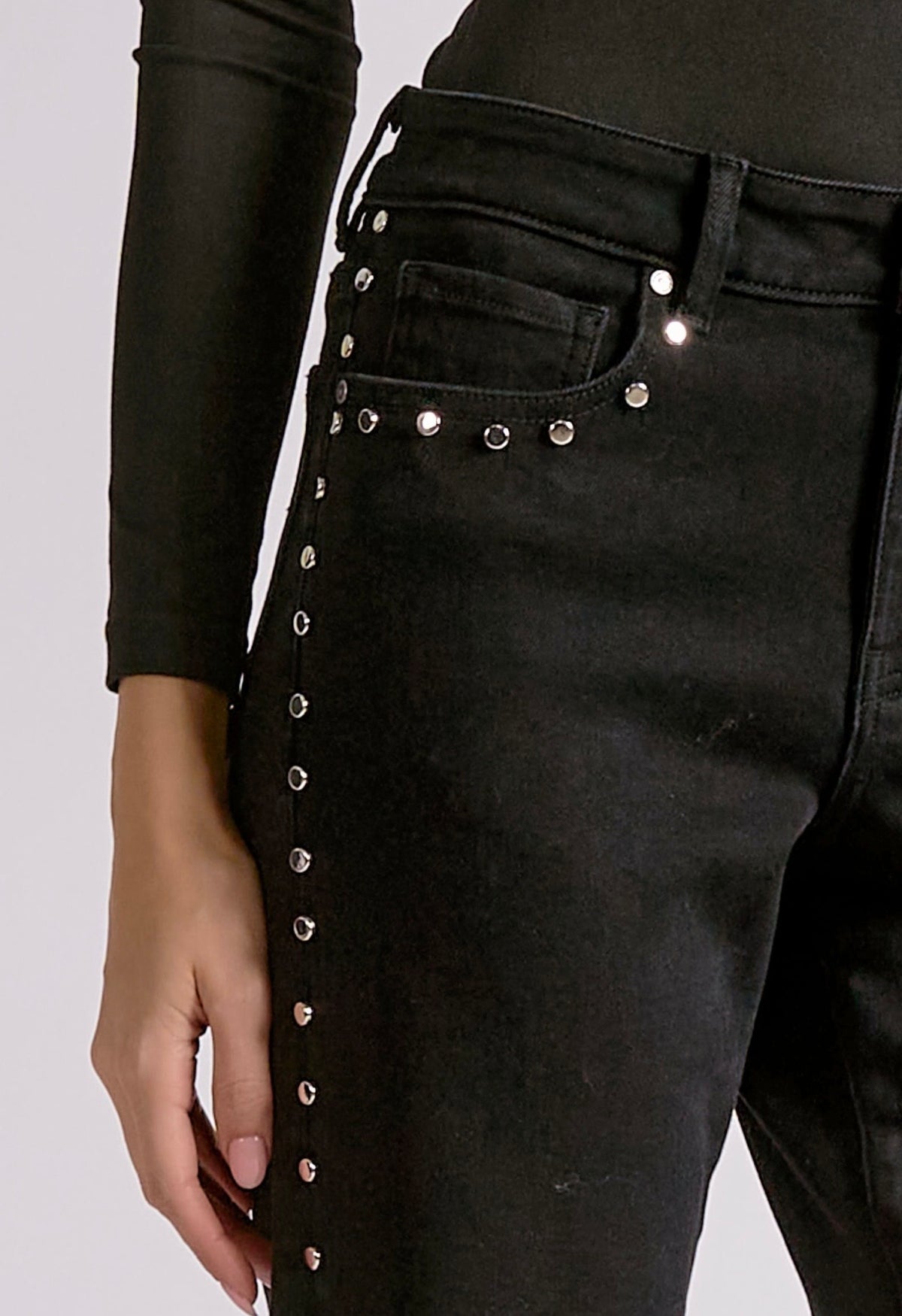 Studs Black Jeans