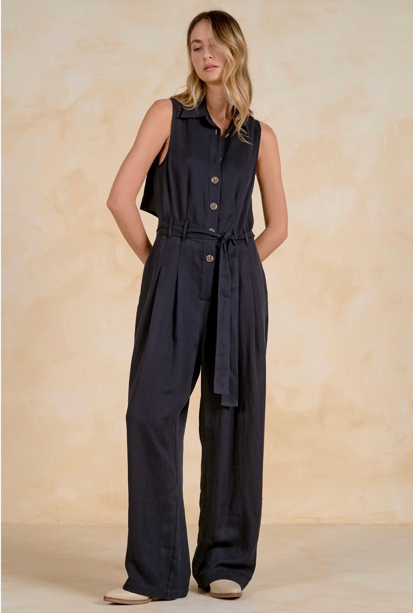 Jumpsuit Slvless Button