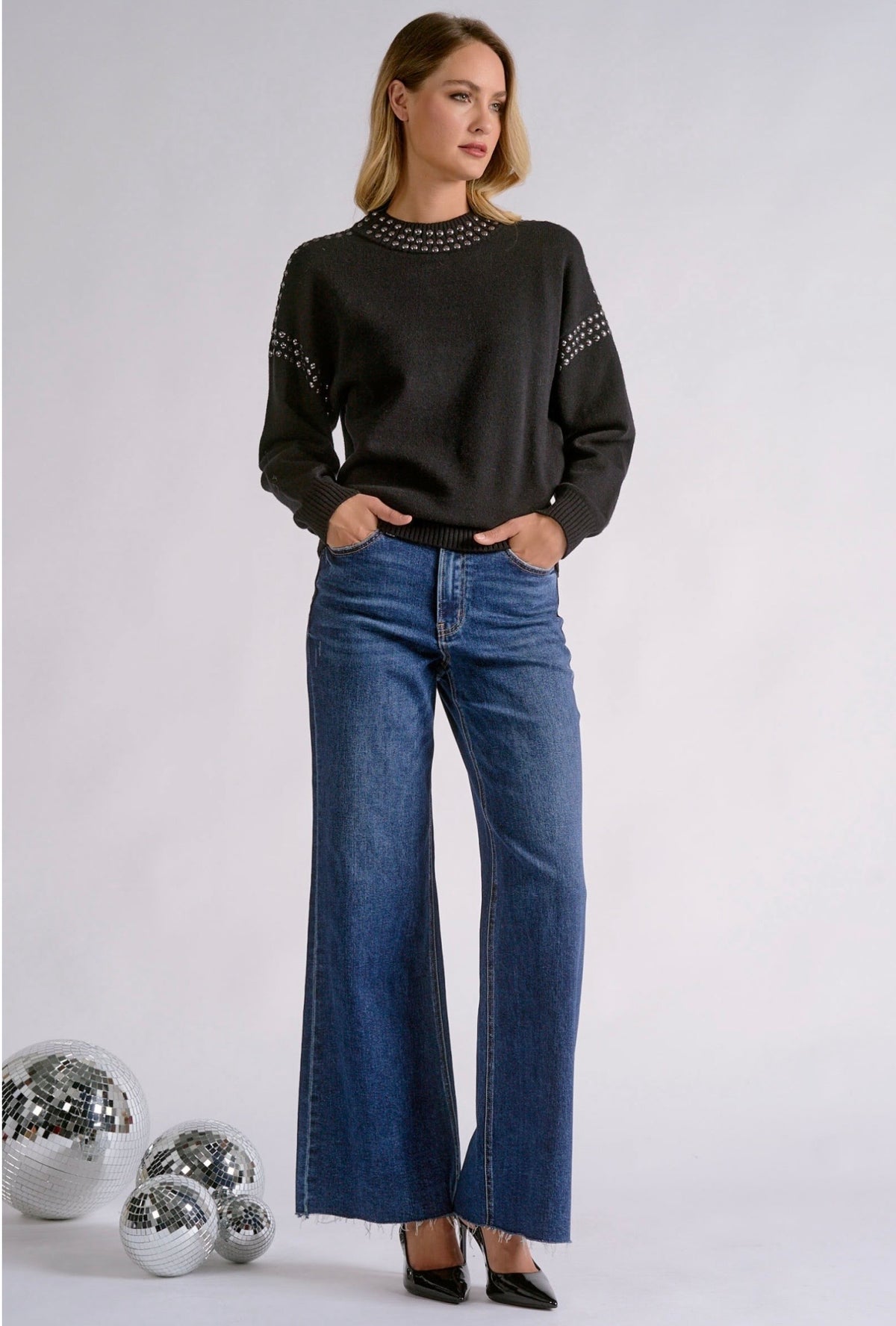 Studded Knit Sweater