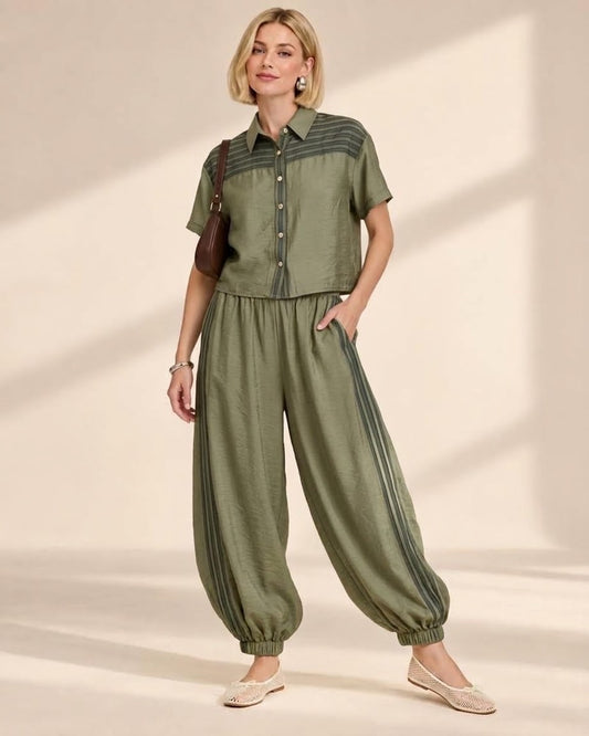 Conjunto verde manga corta