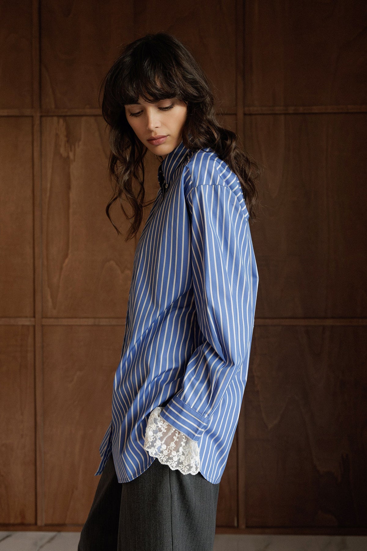 Classic Shirt With Lace Cuffs