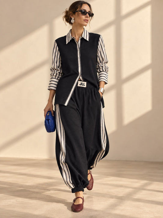 Conjunto negro manga larga