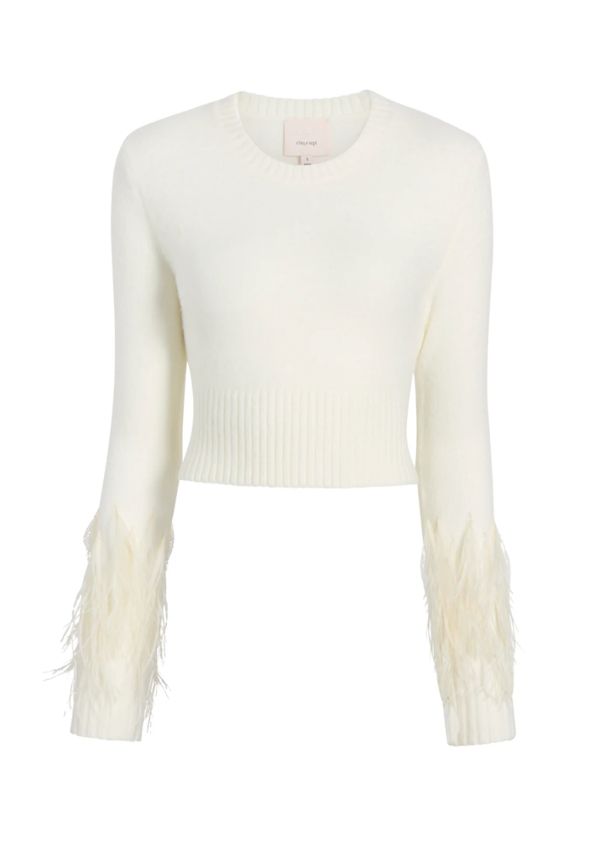 BRIANA FEATHER CREWNECK PULLOVER