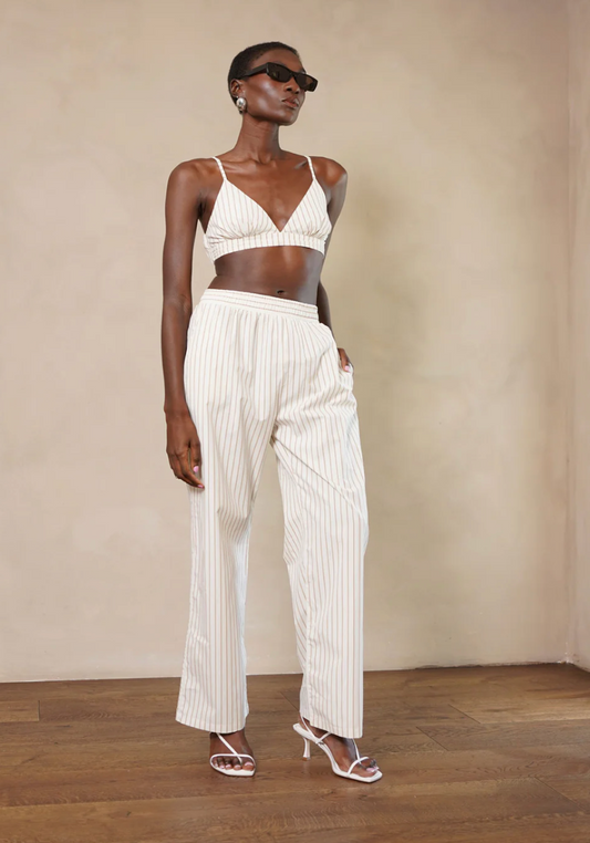 INES PANTS - IVORY/CAMEL