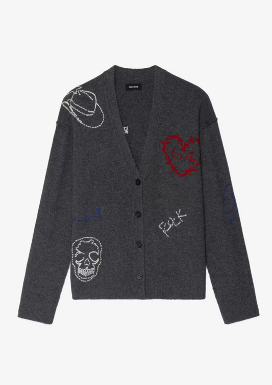 MIRKAZ CASHMERE GRAY CARDIGAN