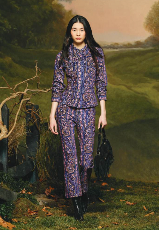 PAISLEY VELVETEEN BETSEY PANT