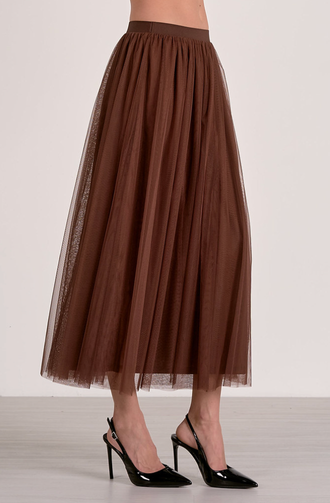 SKIRT MIDI CHOCOLATE