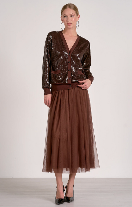 SKIRT MIDI CHOCOLATE