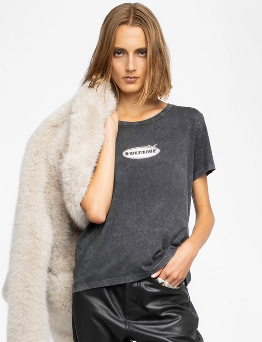 ALYS BLACK COTTON T-SHIRT