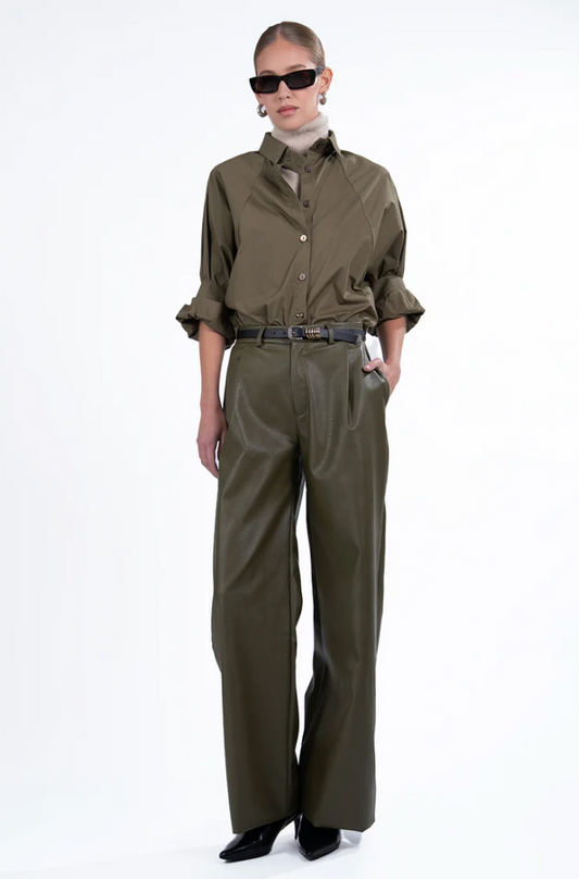 BECK POPLIN SHIRT - OLIVE