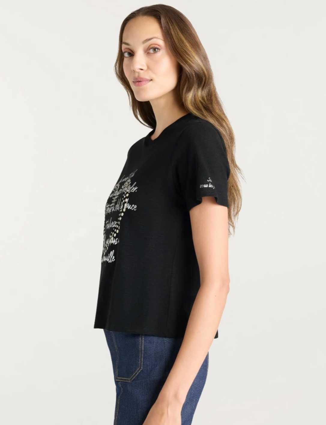 STUDDED LOVE LETTER SHRUNKEN TEE