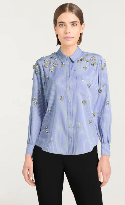 LOLA STRIPE TUMBLING FLOWERS BLANCHE TOP