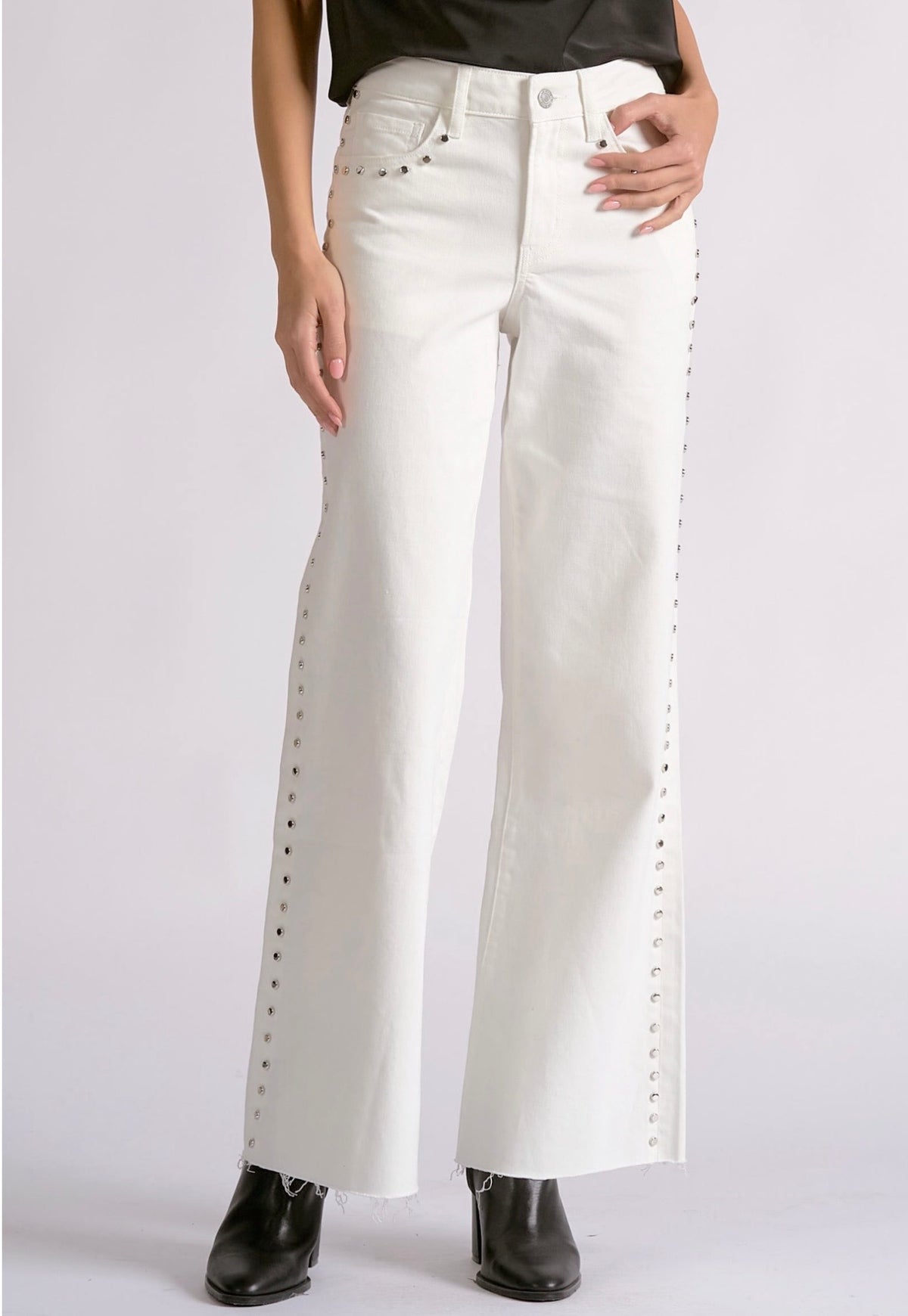 Studs White Jeans