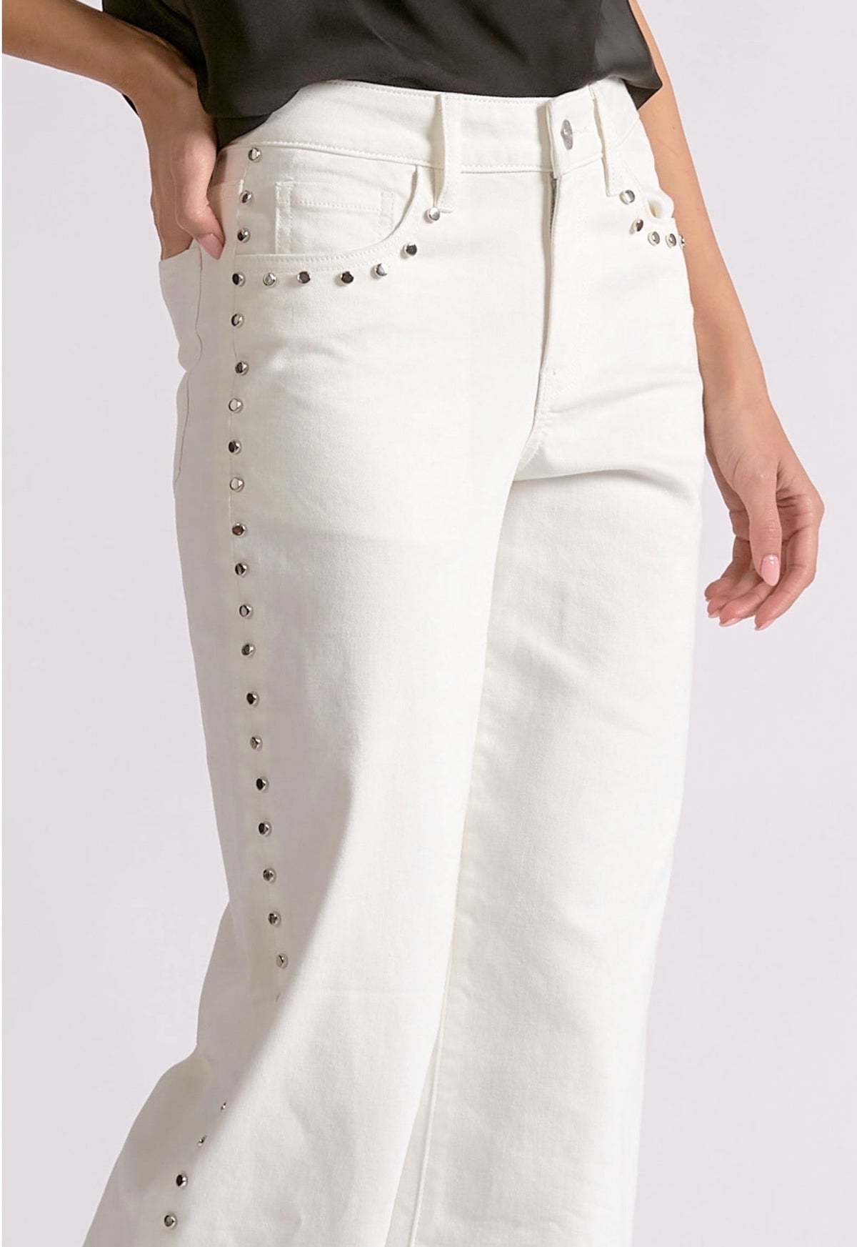 Studs White Jeans