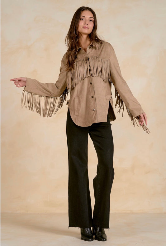 Jacket Fringe Sand