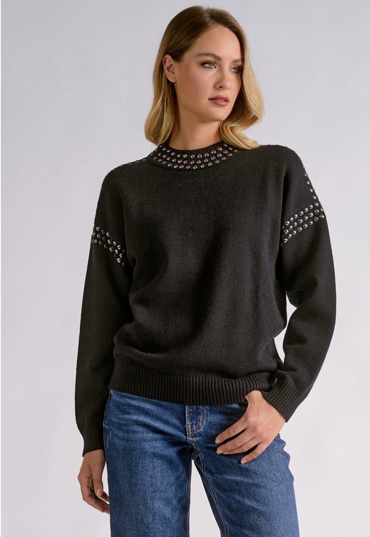 Studded Knit Sweater