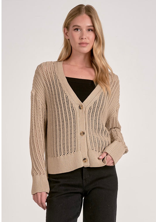 SWEATER CARDIGAN OPEN KNIT