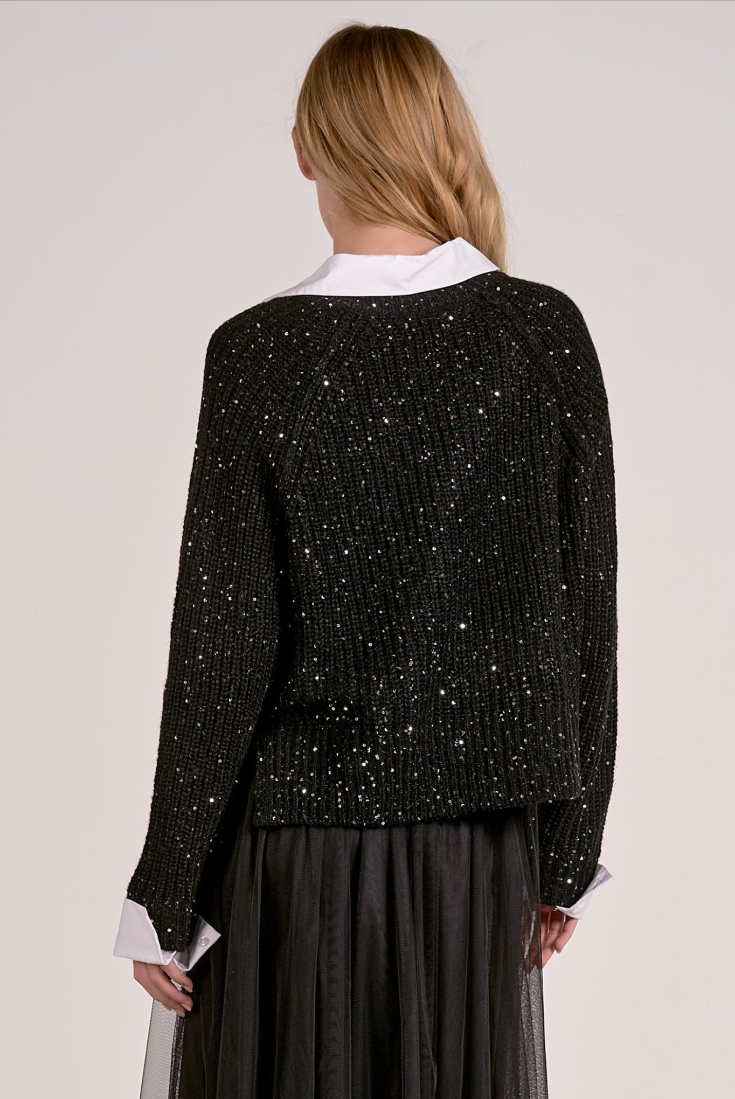 SWEATER VNK W/COLLARSH BLACK