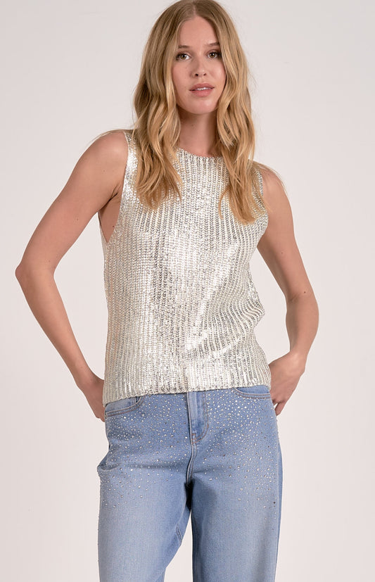 SWEATER CREWNK SLVLESS WHITE