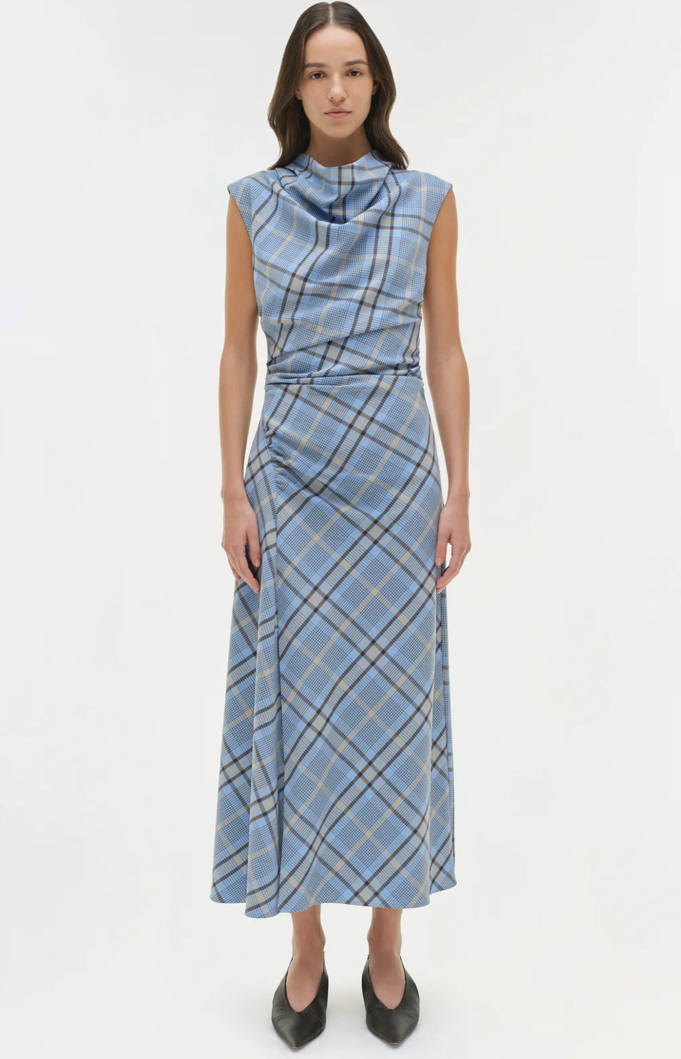 BURKE DRAPED MIDI DRESS